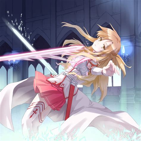 Long Hair Anime Anime Girls Swords Sword Art Online Yuuki Asuna High