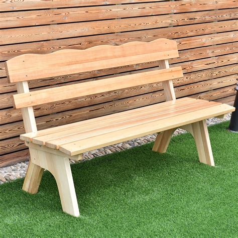 The leg system is designed in a mission style using 6 and 4 rough sawn timbers. Giantex 5 Ft 3 Seats Outdoor Wooden Garden Bench Chair Modern Wood Frame Yard Deck Furniture ...