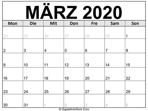 Kalender dezember 2021 zum ausdrucken mit ferien. Kalender März 2020 Zum Ausdrucken - KALENDER 2020 ZUM ...