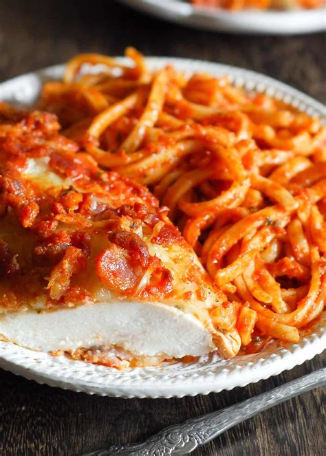 Chicken Spaghetti In Homemade Italian Tomato Sauce