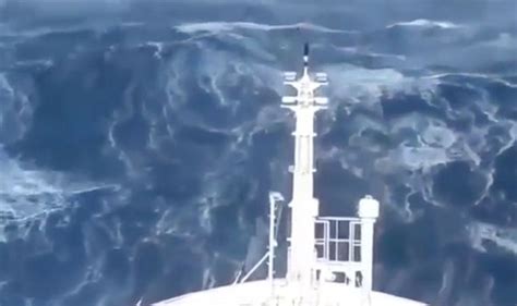 Ship Slammed By Monster Waves In Violent Mega Storm At Sea