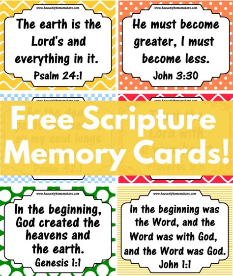 Free Printable Scripture Memory Cards Kjv
