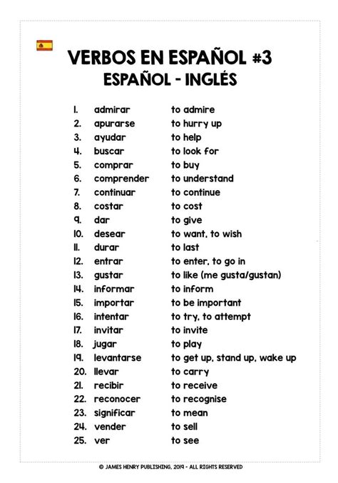 Spanish Verbs List Spanish Verbs Learning Spanish Learning