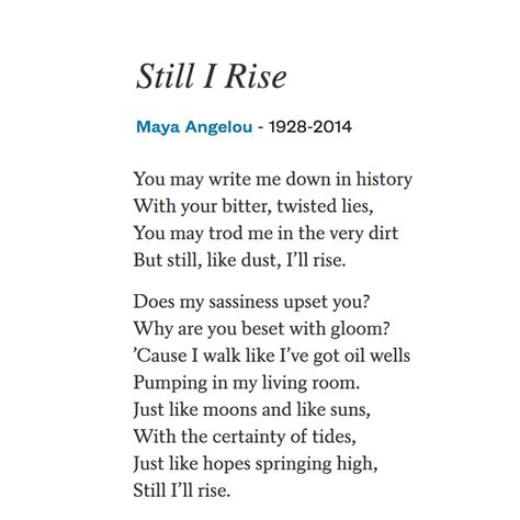 Maya Angelou Poems Still I Rise