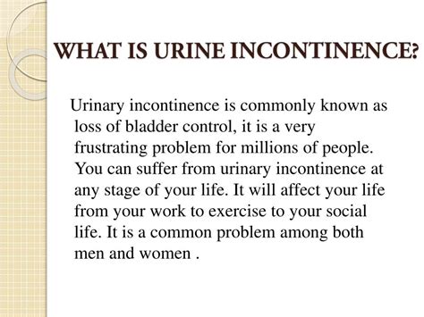Ppt Causes Of Incontinence Powerpoint Presentation Id7460519