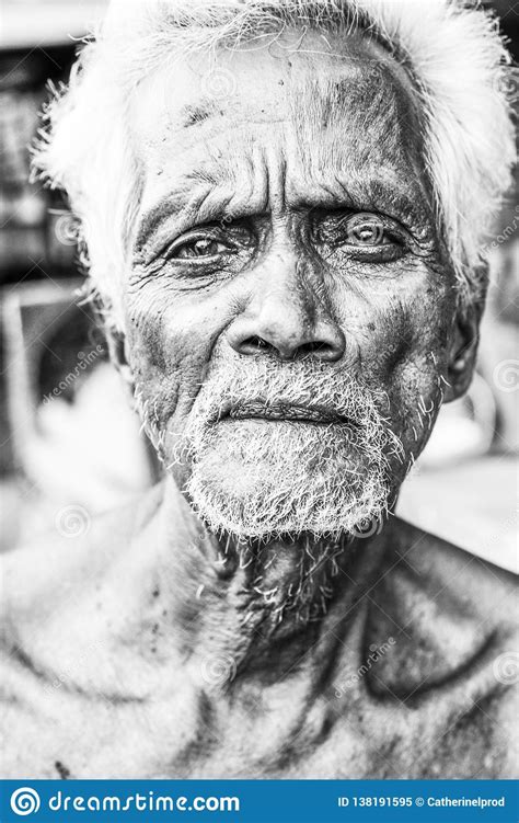 Portrait Of Old Face Indian Man Editorial Image Image Of
