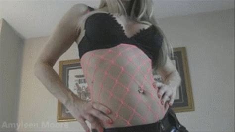 Hot Pink Body Fishnet Belly Teasesmall Wmv Goddess Amyleen Moore