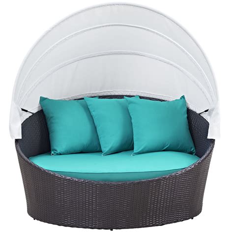 Outdoor daybed cover, replacement daybed cover with drawstring, sun bed cushion cover, cover only (daybed not included). Convene Canopy Outdoor Patio Daybed - Espresso Turquoise ...