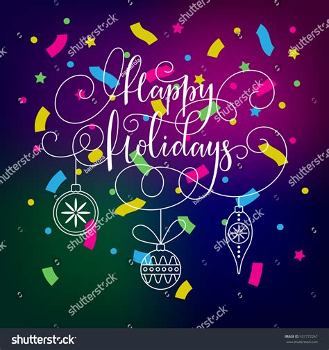 Happy Holidays Lettering Happy Holidays Vector Stock Vector Royalty