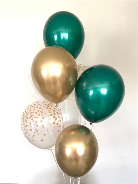Green And Gold Balloons Green And Gold Bridal Shower Green Etsy Uk