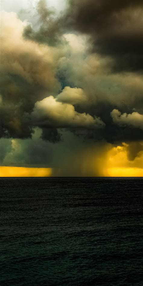 Download 1080x2160 Wallpaper Clouds Storm Rain Sea Nature Honor 7x