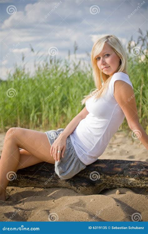 Blond Girl At The Beach Stock Image Image Of Females 6319135