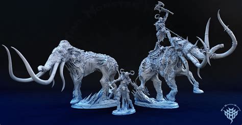 Undead Mammoth And Rider • Frozen Wasteland • 3d Printed Fantasy