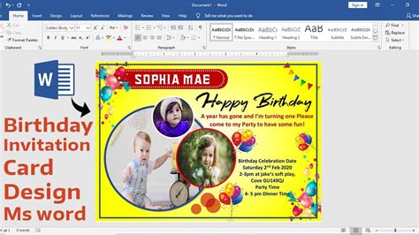 How To Make A Birthday Invitation Card Using Microsoft Word Tutorial Pics