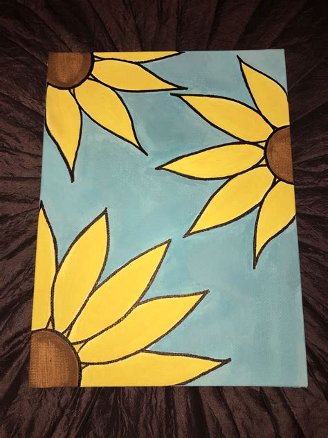 Simple Sunflower Painting Simple Canvas Paintings Sunflower Canvas