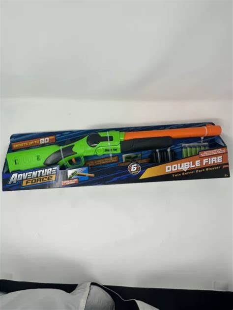 Adventure Force Double Fire Dart Blaster Shotgun Barrel Blaster Fits Darts Gift Picclick