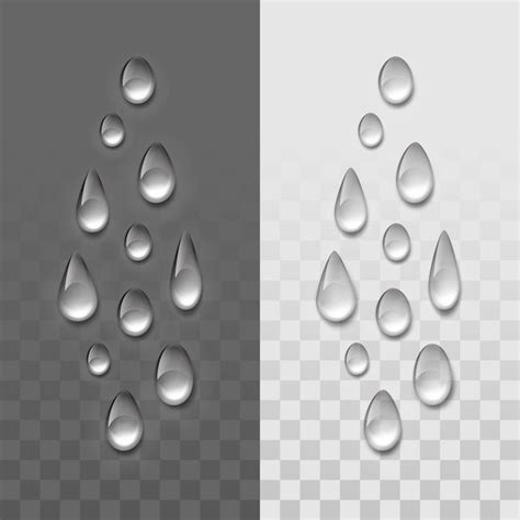 Premium Vector Realistic Water Drops Set Isolated