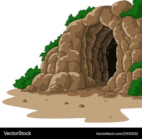 Cartoon Cave Isolated On White Background Vector Image