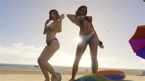 Rule 34 2girls 3d Ass Beach Black Panties Breasts Brown Hair Grand Theft Auto Grand Theft Auto