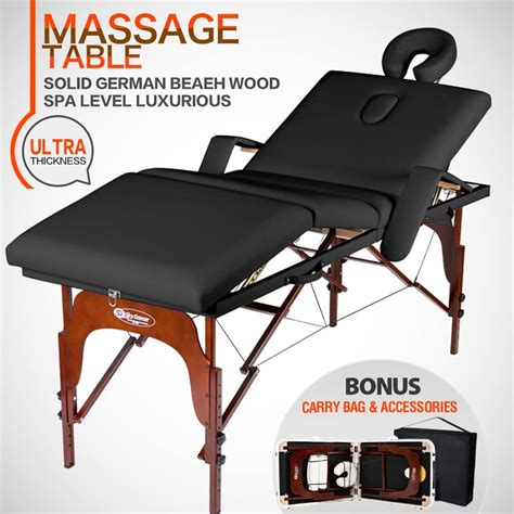Skydancer® Professional Portable Massage Table Black Spa Couch Beauty