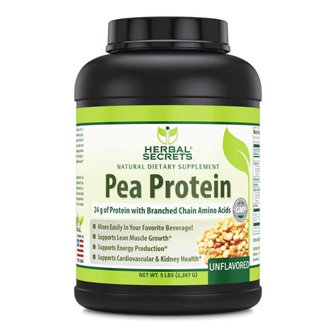 Herbal Secrets Pea Protein Powder 5 Lbs Non Gmo Unflavored