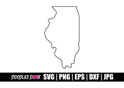 Illinois Outline SVG Cut File Graphic by Doodlesdone &middot; Creative Fabrica