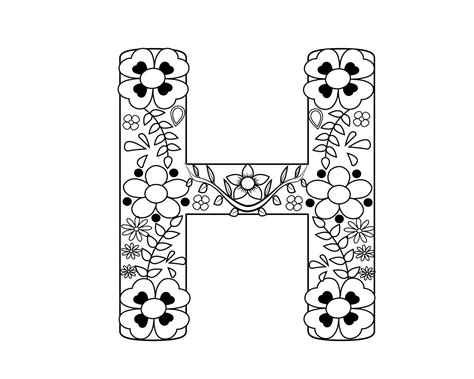 Letter H Coloring Pages For Adults Free Wallpaper