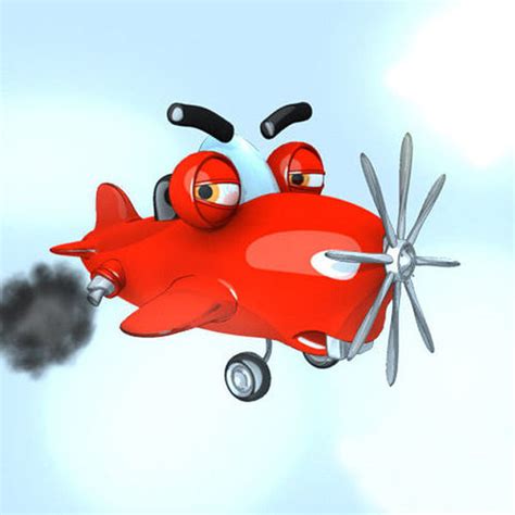 3d Model Realtime Airplane Cartoon Rigged Cgtrader