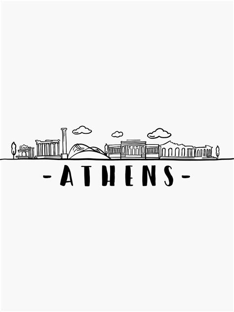 Athens Skyline Travel Sticker By Duxdesign Redbubble Athens Travel