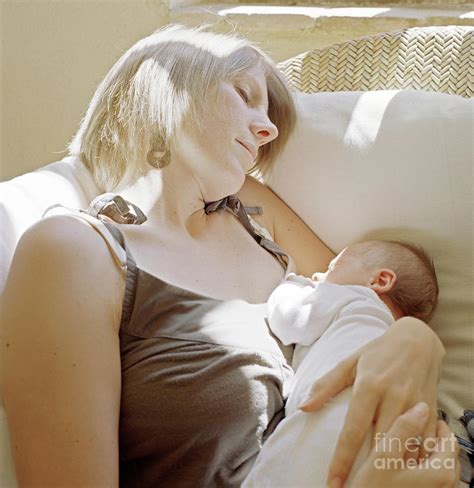 Mother And Newborn Baby Sleeping Photograph By Cecilia Magill Science