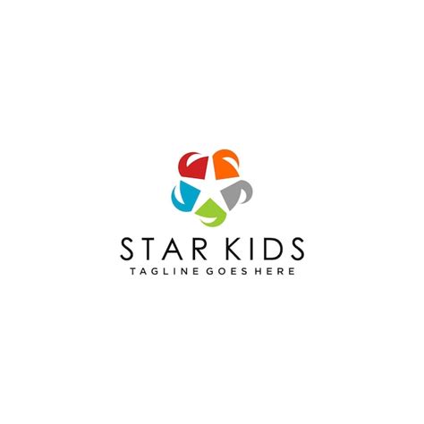 Star Kinder Logo Design Premium Vektor