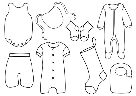 Baby Clothes Clipart Black And White Baby Cloths