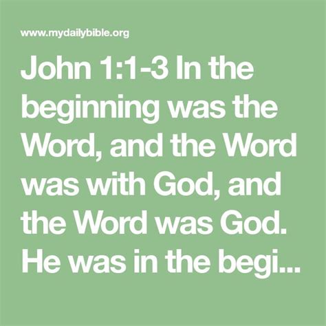 John 11 3 In The Beginning Was The Word And The Word Was With God