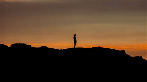 Hd Wallpaper Lonely Man Silhouette Loneliness Night Download