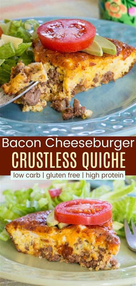 And why not eat eggs for dinner instead of breakfast? Low Carb Bacon Cheeseburger Crustless Quiche - this delicious egg recipe is filled with ground ...