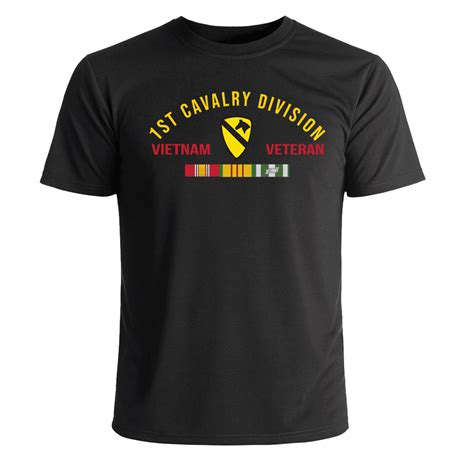 1st Cavalry Division Vietnam Veteran With Ribbons T Shirt Us Army