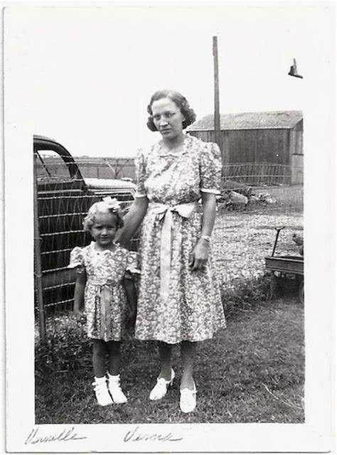 Old Photo Mother And Daughter Wearing Matching Dresses 1930s Photograph