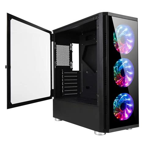 Buy Golden Field Z20 Mid Tower Pc Case With 3 Rgb Fans Pre Installed