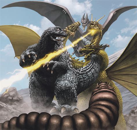 Godzilla King Ghidorah Mothra And Rodan Godzilla Drawn By Kaida