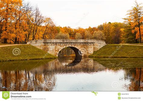 Bridge In Autumn Park Stock Photo Image Of Holiday Misty 34447812
