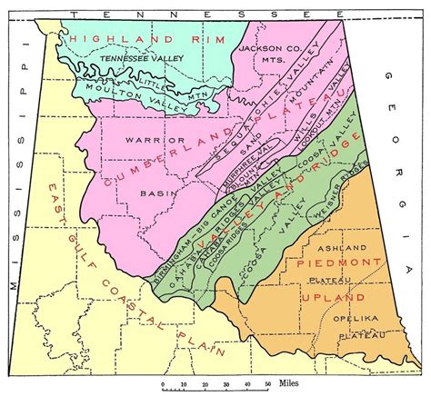 Map Of Northern Alabamas Physical Divisions Adapted And Modified From