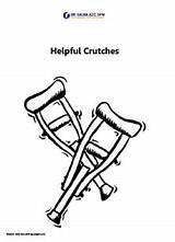 Crutches Helpful Coloring Sheet Printables Foot sketch template