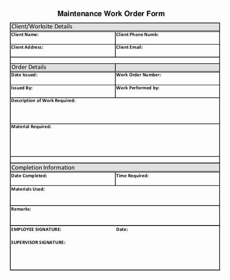 Work Completed Form Template Elegant 9 Job Order Forms Free Sample