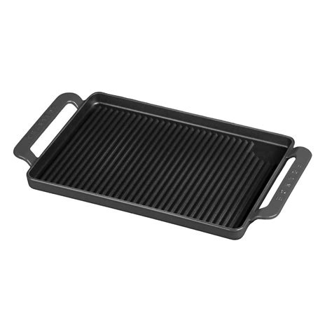 A reason to enhance your cast iron expereince or perhaps convert to this healthy way of cooking & grilling. Chasseur 14 in. Caviar-Grey Rectangular French Enameled ...