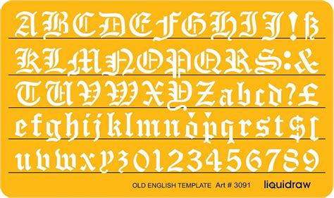 Old English Letter Stencils 10mm Lettering Stencils For Crafts Englis
