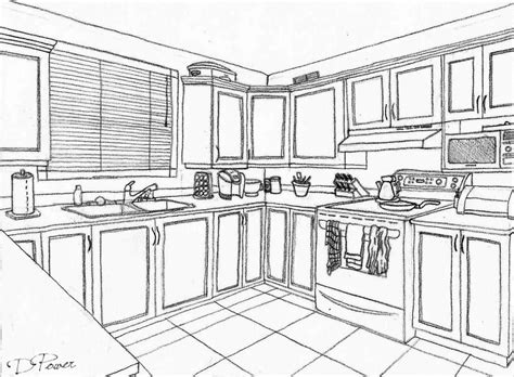 How To Draw A Kitchen Room In Two Point Perspective Time Lapse Artofit