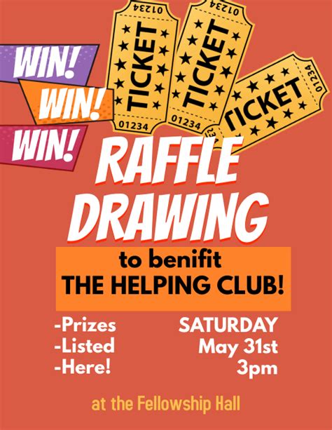 Raffle Ticket Benefit Drawing Event Flyer Template Postermywall