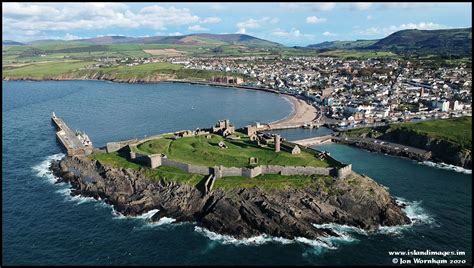 Aerial View Of Peel Castle Isle Of Man 23920