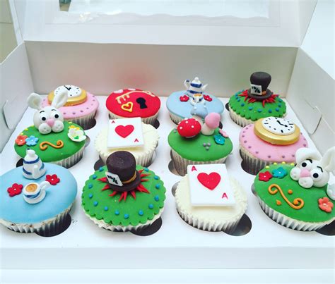 Edible cupcake toppers alice in wonderland cheshire cat | etsy. Alice in Wonderland Cupcakes - Etoile Bakery