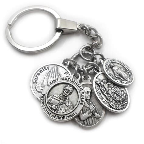 Sobriety Prayer Amulet Keychain Clip Necklace Venerable